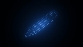 Abstract neon line Pen icon isolated on black background 4K animation. - Powered by Shutterstock - Get 15% off with code: PIKWIZARD15