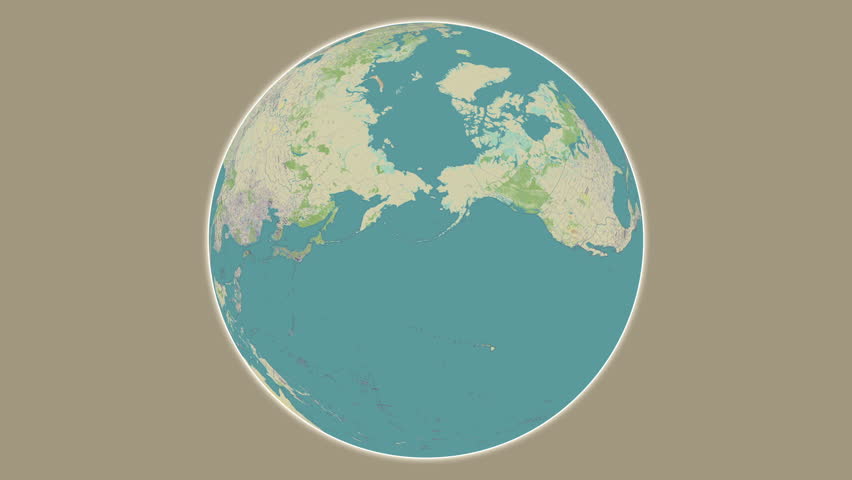 Atka Island. Presentation of the location on a OpenStreet map using centered two-step frame extraction in the Bering Sea - United States