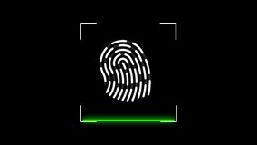 Biometric identification fingerprint scanner animation, fingerprint biometric scanning on black background. - Powered by Shutterstock - Get 15% off with code: PIKWIZARD15