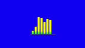 Animated graph bar going up and down on a blue screen background, animated business chart is suitable for business reports, business development and sales progress. - Powered by Shutterstock - Get 15% off with code: PIKWIZARD15