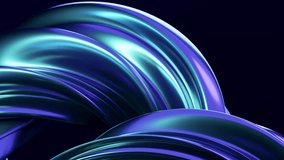 Abstract wave loop animation. 3D rendered background, flowing, fluid, twisted shapes with a metallic and iridescent texture. Smooth gradient in dark colors. Elegant live wallpaper and animated footage - Powered by Shutterstock - Get 15% off with code: PIKWIZARD15