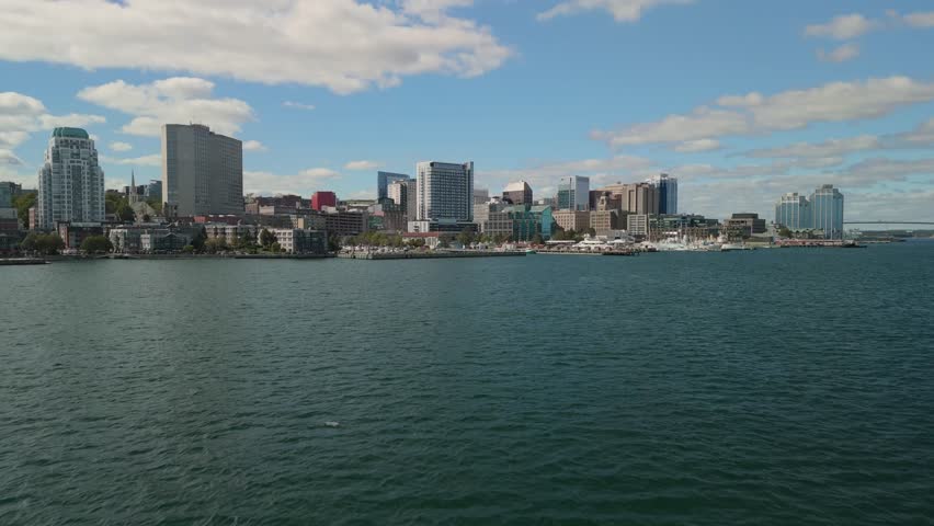 A Beautiful Aerial Shot Of Halifax, Nova Scotia, Where Modern Skyscrapers Meet The City Historic Streets. The Contrast Of Old And New Captures The Heart Of This Vibrant Canadian City.