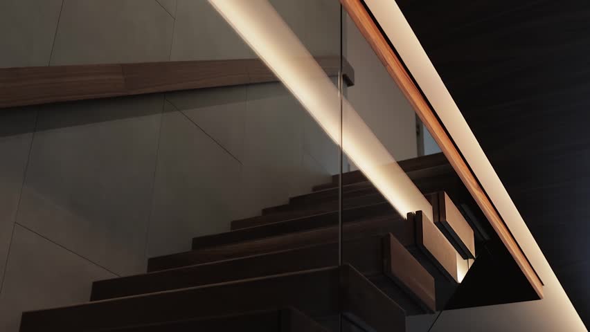 Modern staircase design with sophisticated architecture and stylish lighting