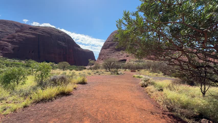 First Person Point of View of Walking Uluru-Kata Tjuṯa National Park