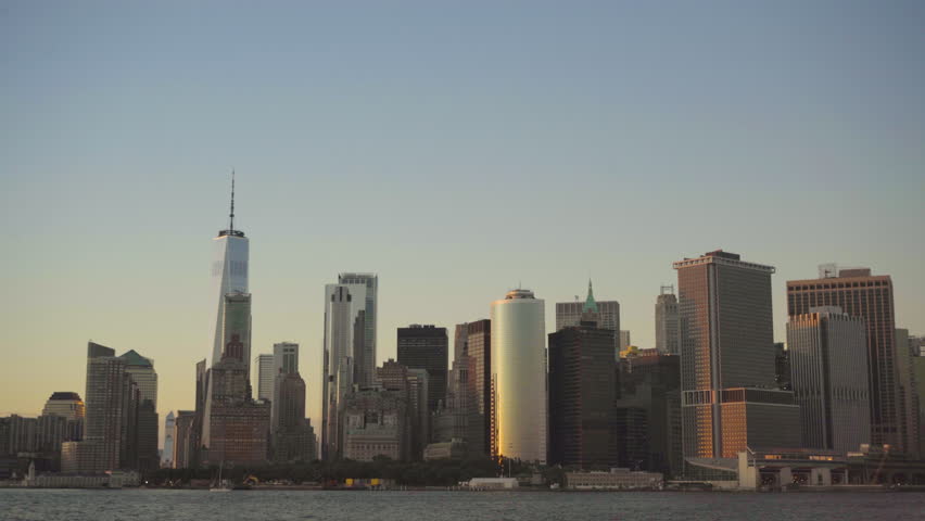 Statue of Liberty and Cruise Ship at Dusk in New York