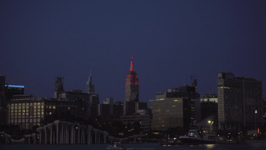  Empire State Building and City Lights at Night in New York