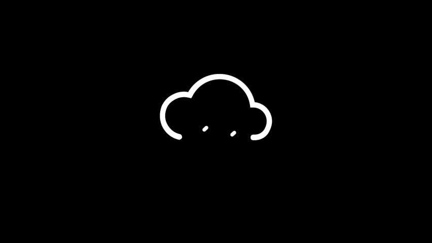 Weather icon, animated icon, rain cloud, thunder, forecast, loop animation video. Stock video 4k .