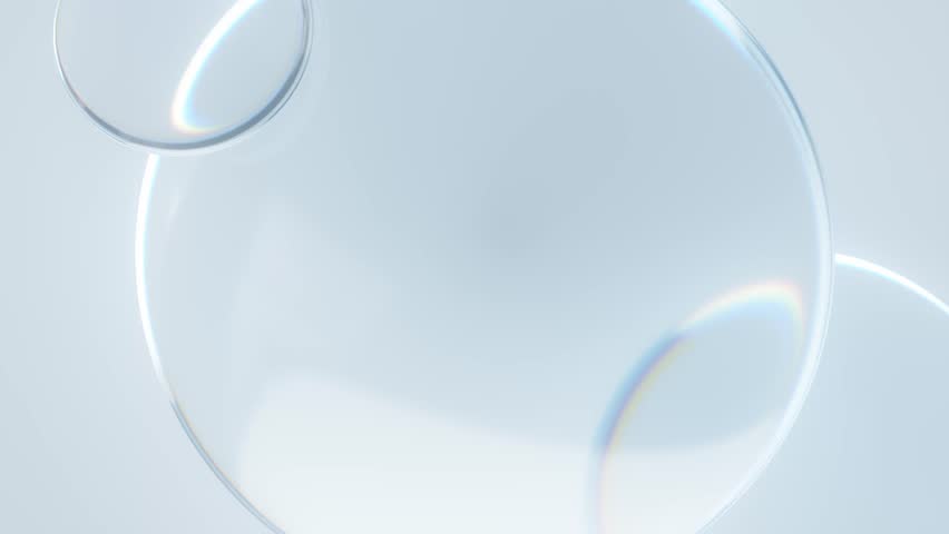 Clean abstract background. Bright neutral video template with pure shiny air bubbles animation. Simple blank with copy space. Seamless loop.