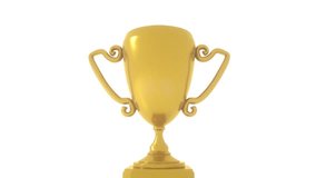 Golden Award Trophy Cup Rotating on a White Background - Powered by Shutterstock - Get 15% off with code: PIKWIZARD15