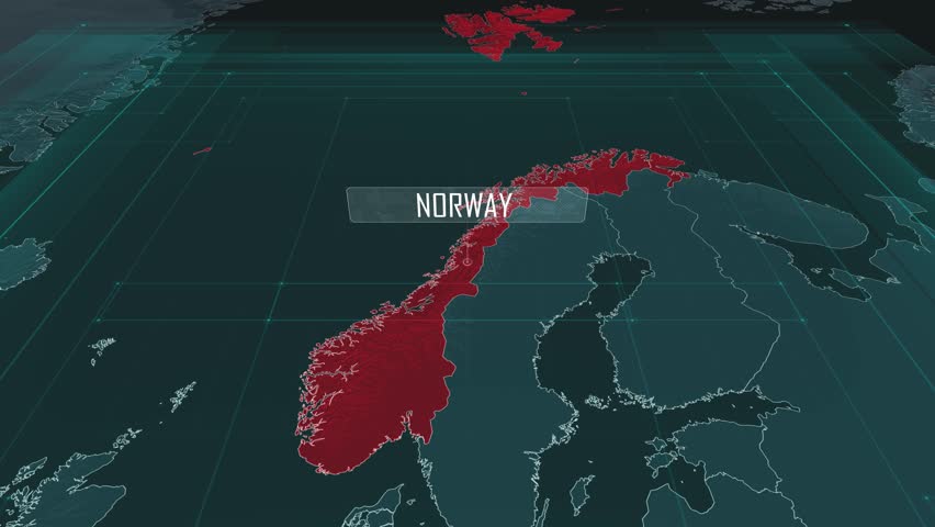 Zoom in to the map of Norway, with text and textless