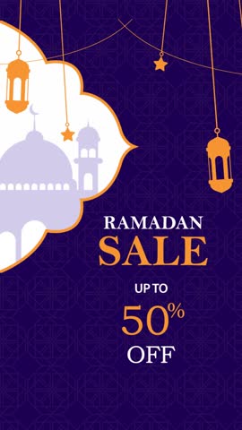 Ramadan Sale Social Media Post Template Concept Animation Video - Vertical 