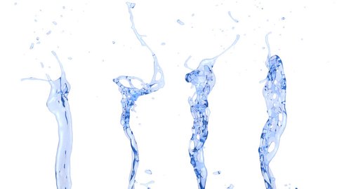 fresh water splashes seamless in slow motion, with alpha channel (FULL HD)