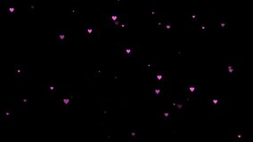 Purple heart particles floating gently on black background - Powered by Shutterstock - Get 15% off with code: PIKWIZARD15
