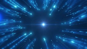 4K Blue technology particle light convergence, energy particle lines, high-tech data transmission, particle stripe flow.Blooms like fireworks, and particle stripes flow. - Powered by Shutterstock - Get 15% off with code: PIKWIZARD15