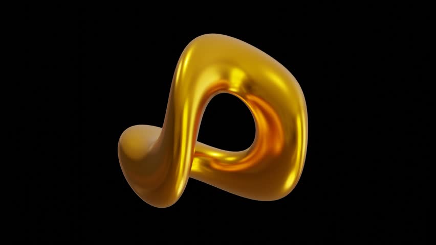 3D Animation Abstarct Gold Shape