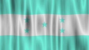 The flag of Honduras consists of three equal horizontal stripes of cyan, white and cyan, with five cyan stars in a quincuncial pattern at the centre of the middle stripe. - Powered by Shutterstock - Get 15% off with code: PIKWIZARD15