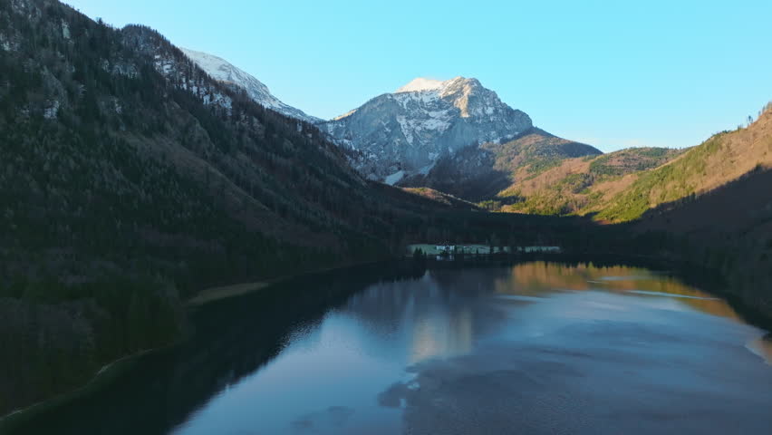 Aerial view of the Langbath Lakes in Austria.