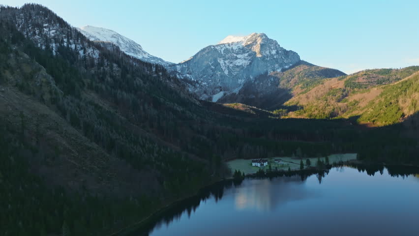 Aerial view of the Langbath Lakes in Austria.