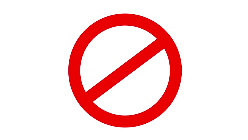 No Symbol animation isolated green screen. Prohibition Red Sign Chroma Key	
