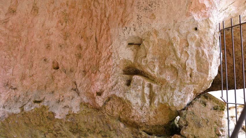 Bas-relief figure of the goddess Epona in the Cave of Santa Leocadia in Markinez. Municipality of Bernedo. Alava Mountain. Alava. Basque Country. Spain
