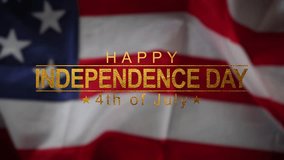 Independence Day Usa 4th of July Text Animation with American Flag and Fireworks Background. Happy 4th of July Independence Day USA. Fourth of July lettering footage with handwritten text animation. - Powered by Shutterstock - Get 15% off with code: PIKWIZARD15