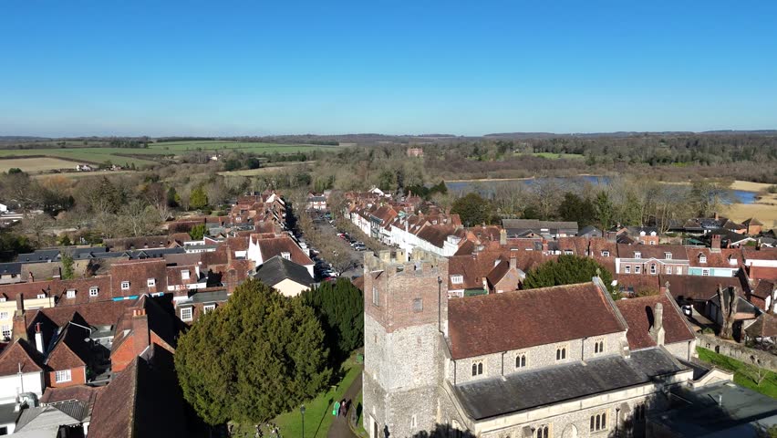 St John the Baptist, Church
Alresford Town centre Hampshire UK drone,aerial