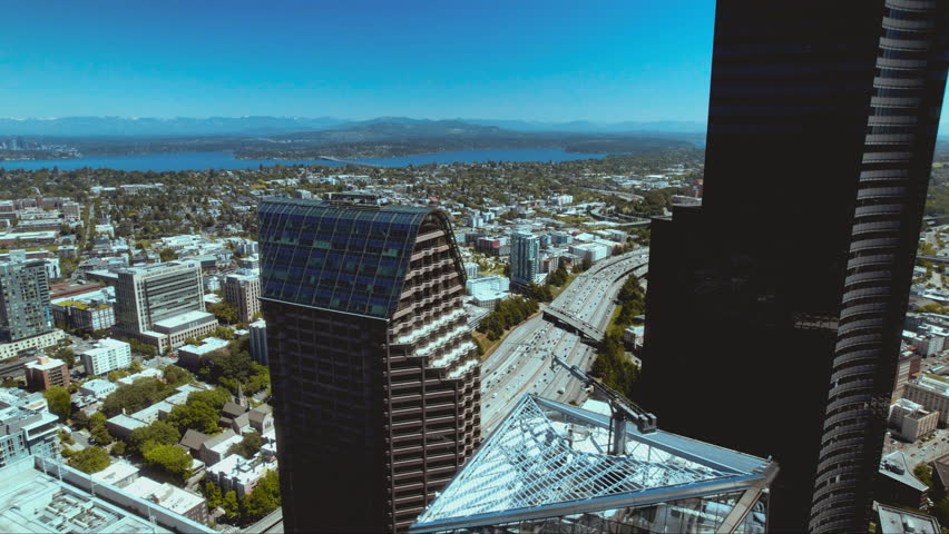 Amazing Seattle, Washington Aerial with Vintage Film Look