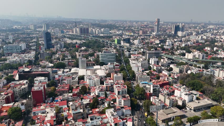 Aerial images taken with drones show the Western District of Mexico City