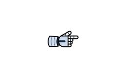 Moving Robot hand cursor pointing right direction on white background - Powered by Shutterstock - Get 15% off with code: PIKWIZARD15