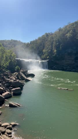 Cumberland falls from afar in Kentucky.