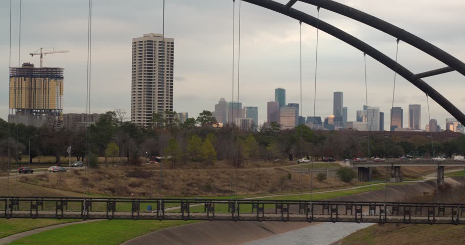 View of downtown Houston, Texas from the Texas Medical Center area Bridge view