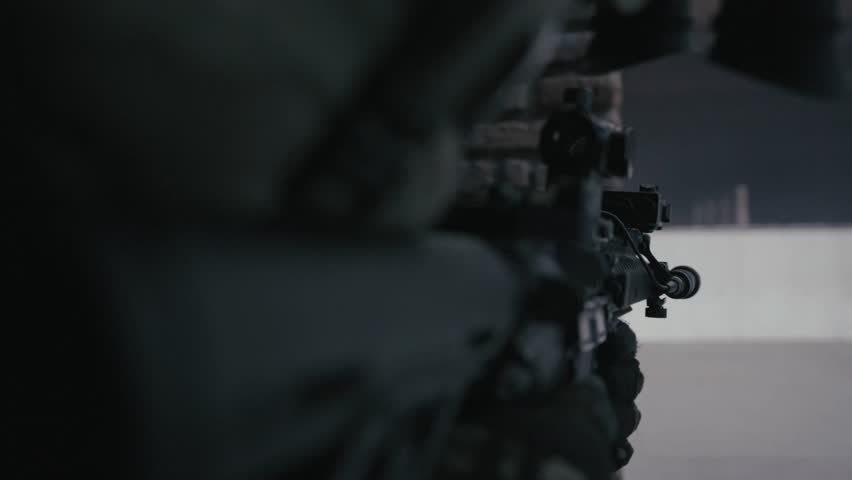 Close up of Sneaking Special Force Soldier