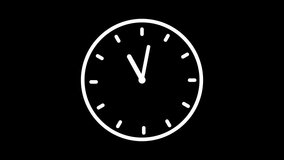 Simple clean animated clock interface, timelapse speeding hands, time passing, moving arrows, 24 hrs. seamless loop nonstop motion graphic on a transparent background, alpha channel - Powered by Shutterstock - Get 15% off with code: PIKWIZARD15