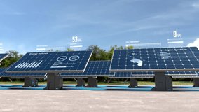 Solar panels produce electricity with digital display data, Green alternative energy concept. - Powered by Shutterstock - Get 15% off with code: PIKWIZARD15