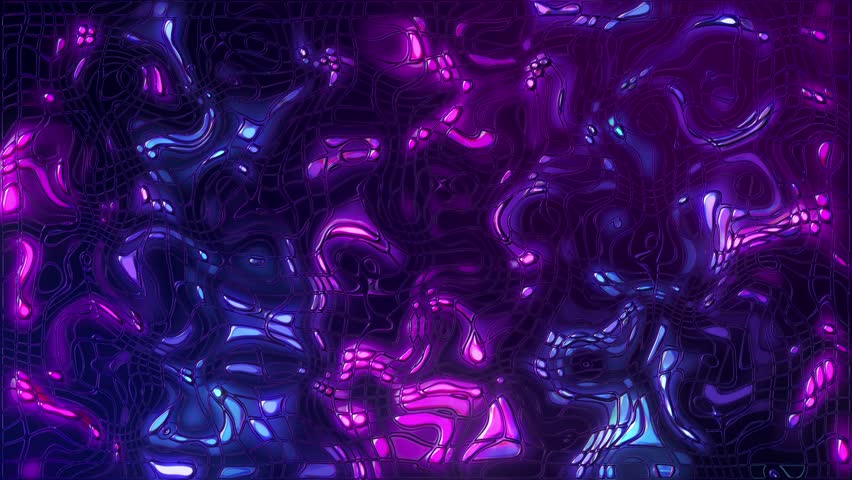 Neon Glass Futuristic Transforming Mosaic Loop. Trendy Fashion Video Decorative Background.