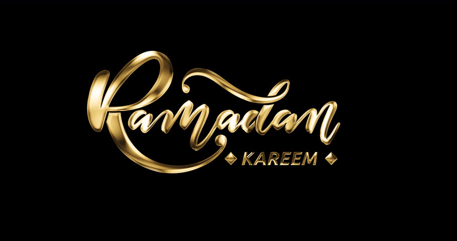 Ramadan Kareem Handwritten Animation text in 4 clips. Luxury Handwriting calligraphy animated with alpha channel. Great for video introduction Footage Islamic in welcoming the holy month of Ramadan