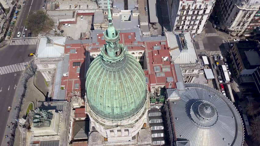 Aerial view of the Palace of the Argentine National Congress, Buenos Aires, Argentina