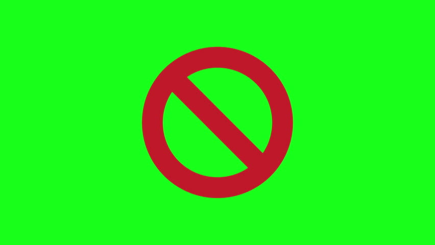 Red Do Not Enter Sign Animation on Green Screen – Warning Symbol