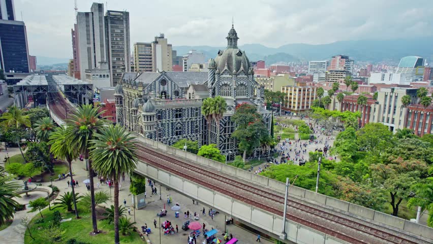 Vibrant Cityscape with Historic and Modern Buildings - Medellin, Colombia