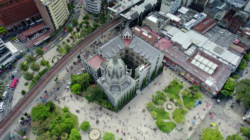 Vibrant Cityscape with Historic and Modern Buildings - Medellin, Colombia
