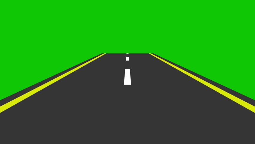Highway Road with Green Screen Background