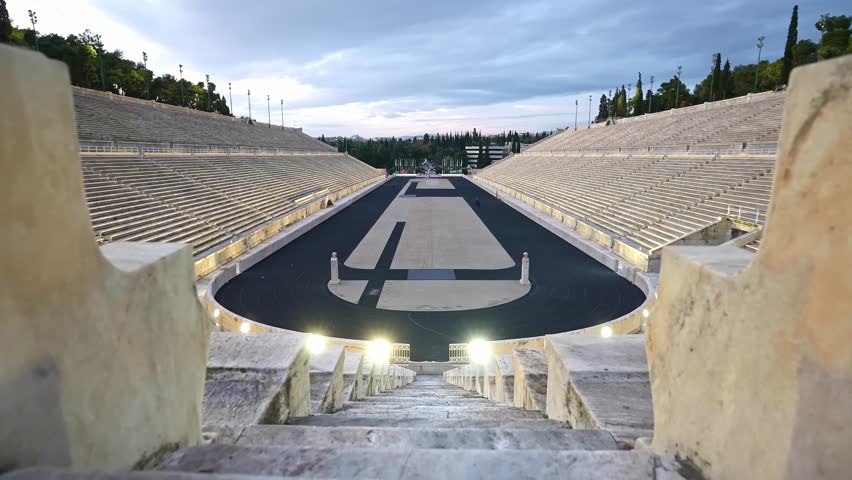 Panathenaic stadium, ancient greek monument place of first modern Olympic Games. popular tourist attraction, tourism landmark.