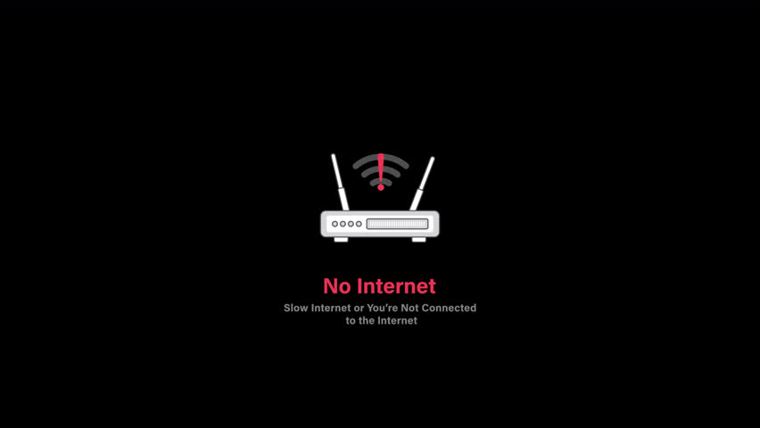 Router Version No Internet Concept for Landing Page Animation Video - Transparent