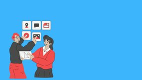 Social media concept animation with negative space for your text - Powered by Shutterstock - Get 15% off with code: PIKWIZARD15