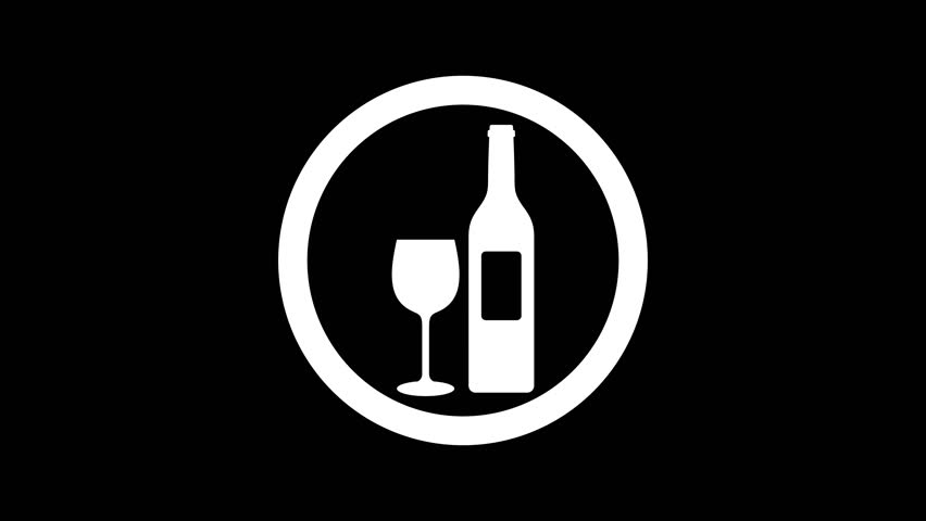 Alcohol prohibition sign icon animation – no drinking alcoholic beverages