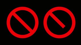 Animation of the prohibition mark (No symbol) on a black background - Powered by Shutterstock - Get 15% off with code: PIKWIZARD15