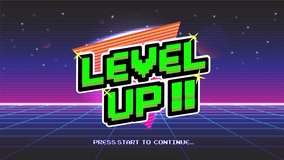 Pixel art game level up press start background.Video game level up background. Retro 8 bit video game interface with You Win text, computer game level up background.	 - Powered by Shutterstock - Get 15% off with code: PIKWIZARD15