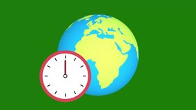 Earth Rotation and Clock Time-Lapse Over 24 Hours on Green Screen - Powered by Shutterstock - Get 15% off with code: PIKWIZARD15