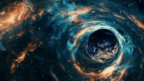 An intense black hole animation featuring a swirling galaxy, ideal for deep space and sci-fi themed projects. - Powered by Shutterstock - Get 15% off with code: PIKWIZARD15