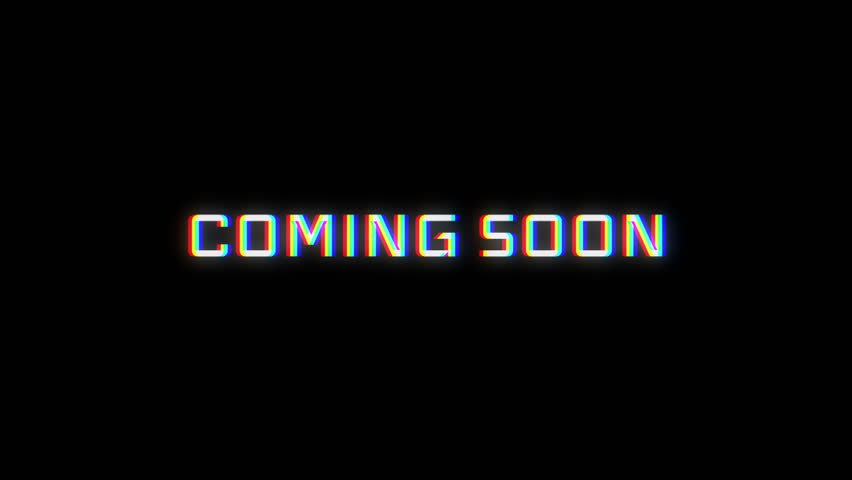 Holographic Glowing Text Animation - Coming Soon. Dynamic Intro on Black Background